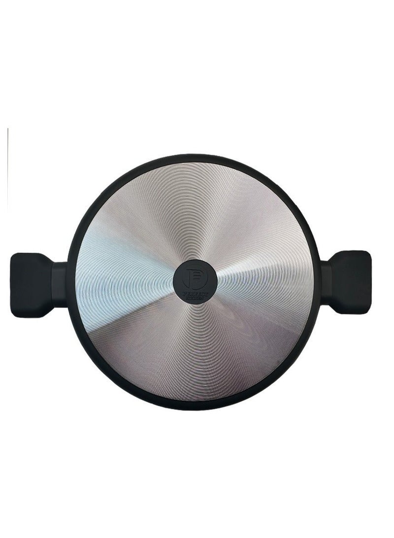 PERFECT KITCHEN طقم أواني طهي 9 قطع بأسطح غير لاصقة - مقابض باكليت - أغطية من الزجاج المقوى رمادي داكن - Image 4